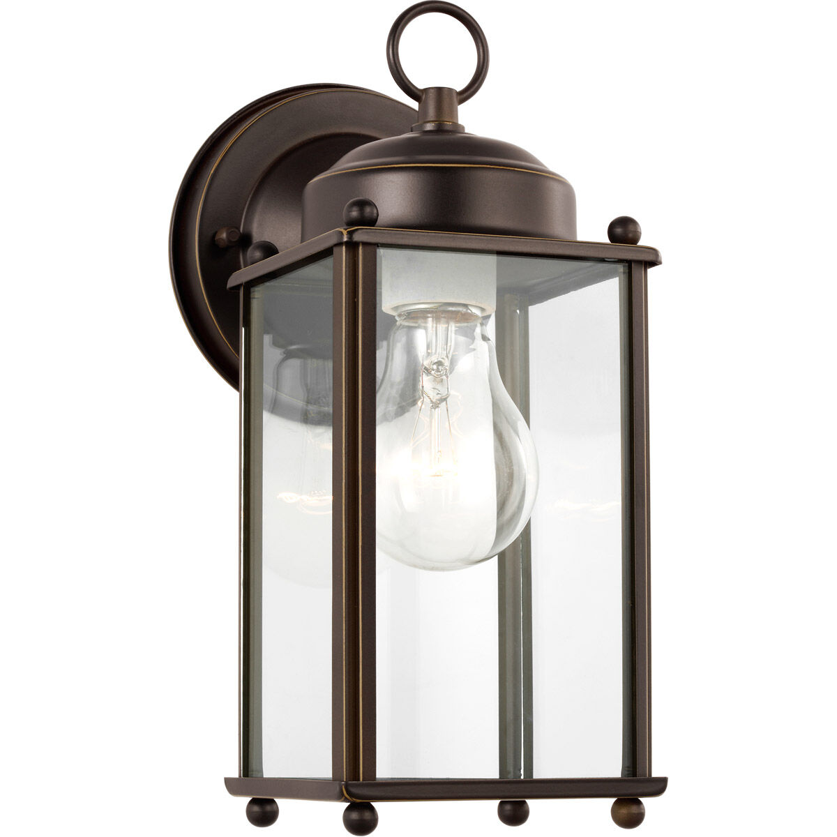 New Castle 1 Light 10.25 inch Antique Bronze Outdoor Wall Lantern, Large