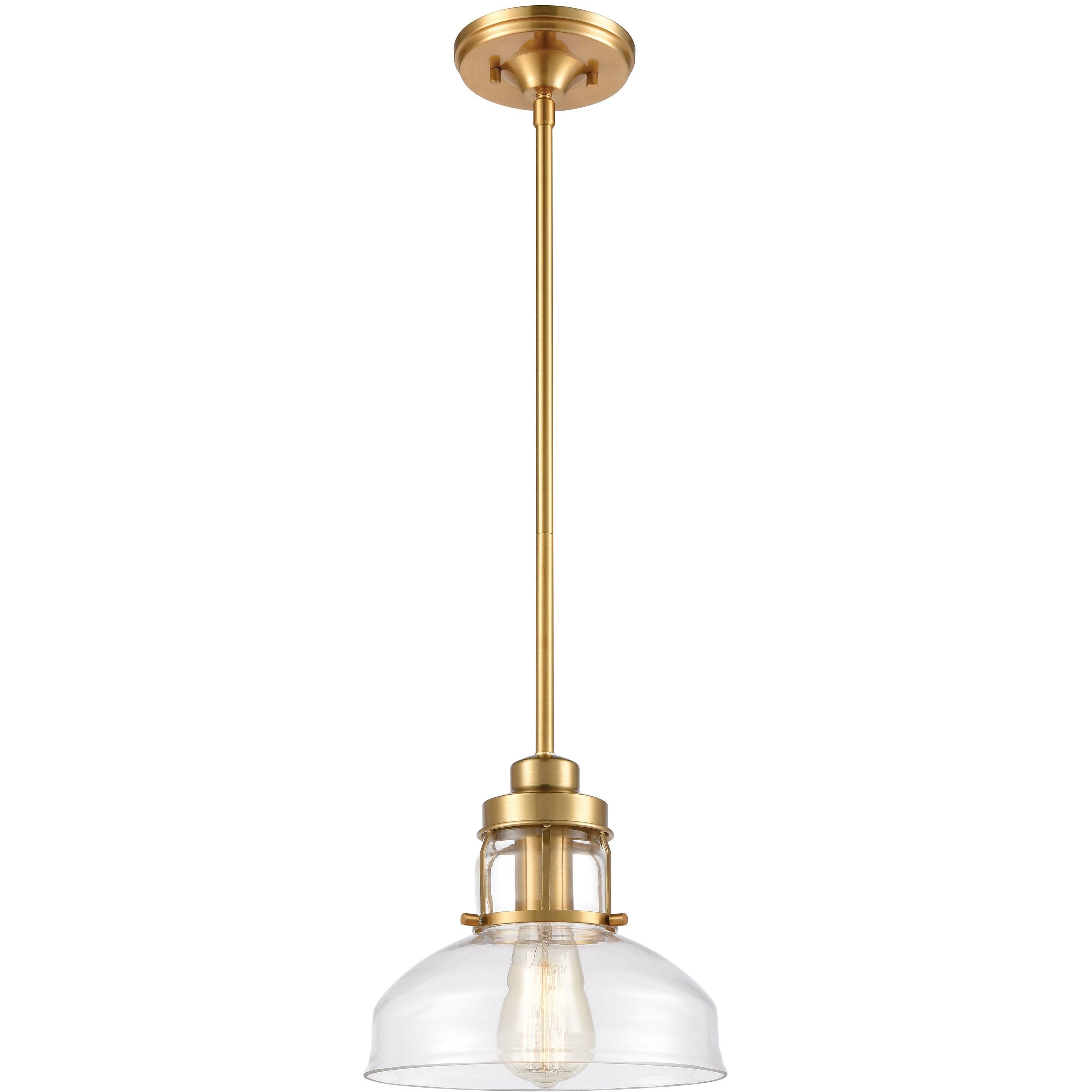 Manhattan Boutique 1 Light 9 inch Brushed Brass Mini Pendant Ceiling Light