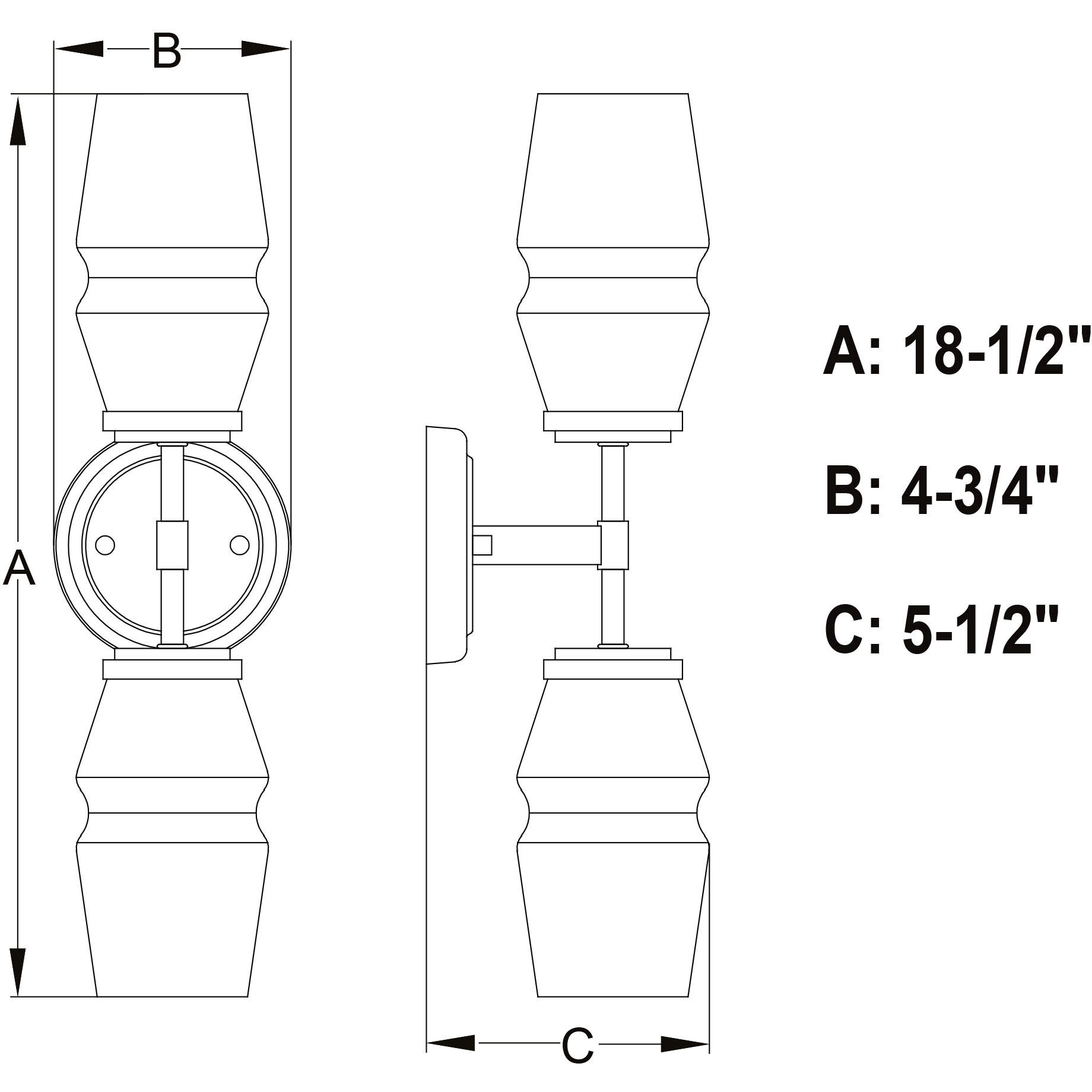 Warren 2 Light 4.75 inch Brushed Brass Wall Light