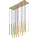 Forest Linear Chandelier Ceiling Light in Modern Gold