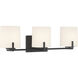Mirelle 3 Light 25 inch Dark Matte Black Vanity Wall Light