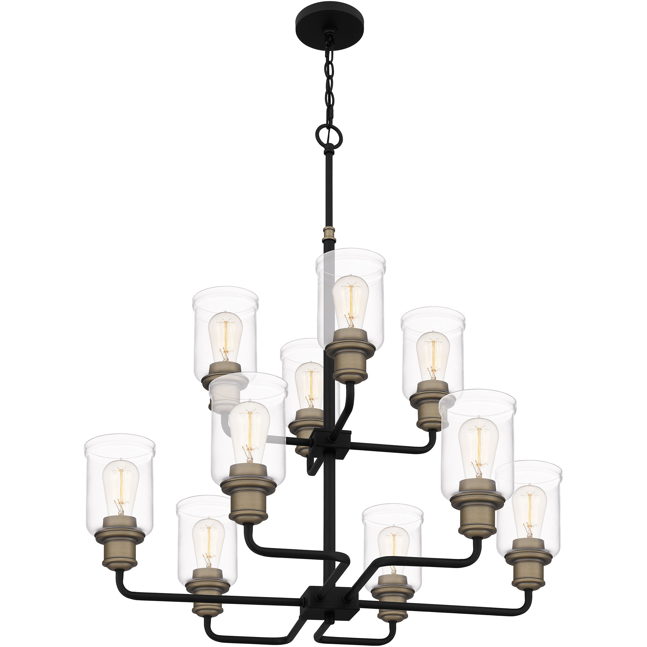 Cox 10 Light 30 inch Matte Black Chandelier Ceiling Light