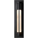 Axis 1 Light 19 inch Coastal Black Outdoor Sconce