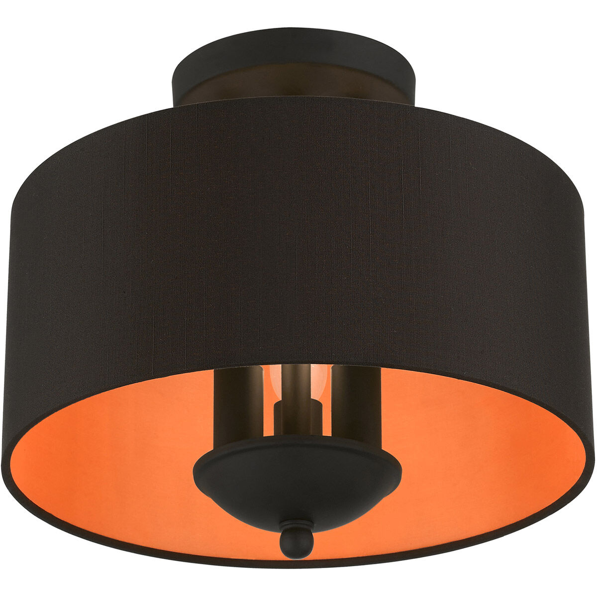 Bradhurst 3 Light 12 inch Black Semi-Flush Mount Ceiling Light