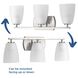 Leap 3 Light 23 inch Brushed Nickel Bath Vanity Wall Light