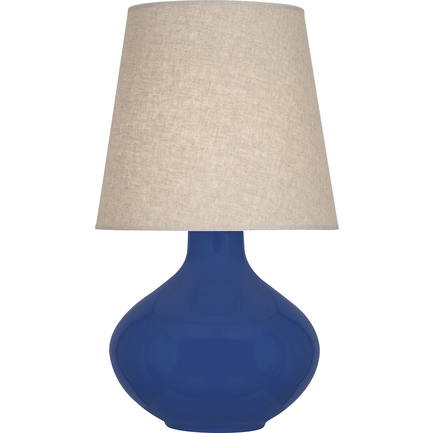 June 30.75 inch 150.00 watt Cobalt Glaze Table Lamp Portable Light in Buff Linen