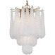 Ollie 4 Light 14.25 inch Aged Brass Chandelier Ceiling Light in Sand Glass Clear