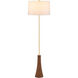 Lathe 62.5 inch 150 watt Natural and Brushed Brass Floor Lamp Portable Light