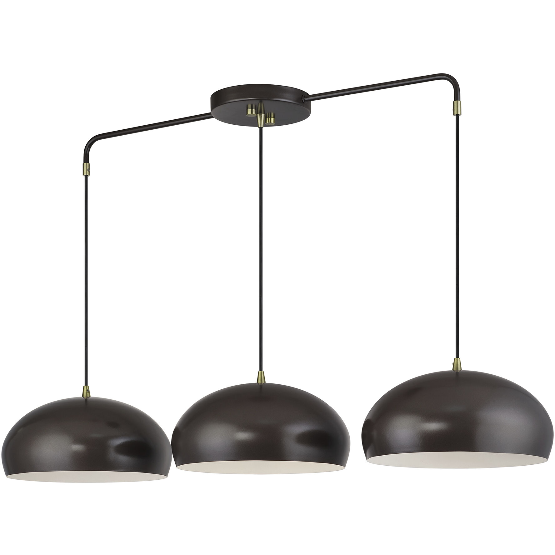 Domma 3 Light 48 inch English Bronze with Antique Brass Accents Linear Chandelier Ceiling Light, Extra Large