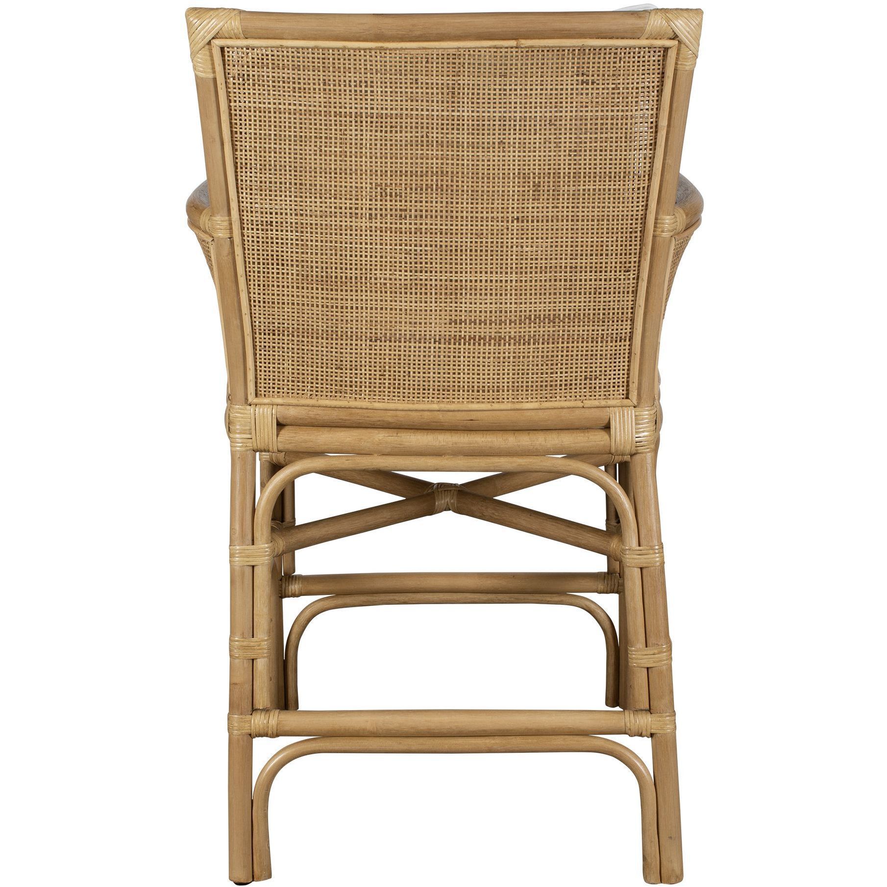 Pacific 39.5 inch White and Natural Rattan Counter Stool
