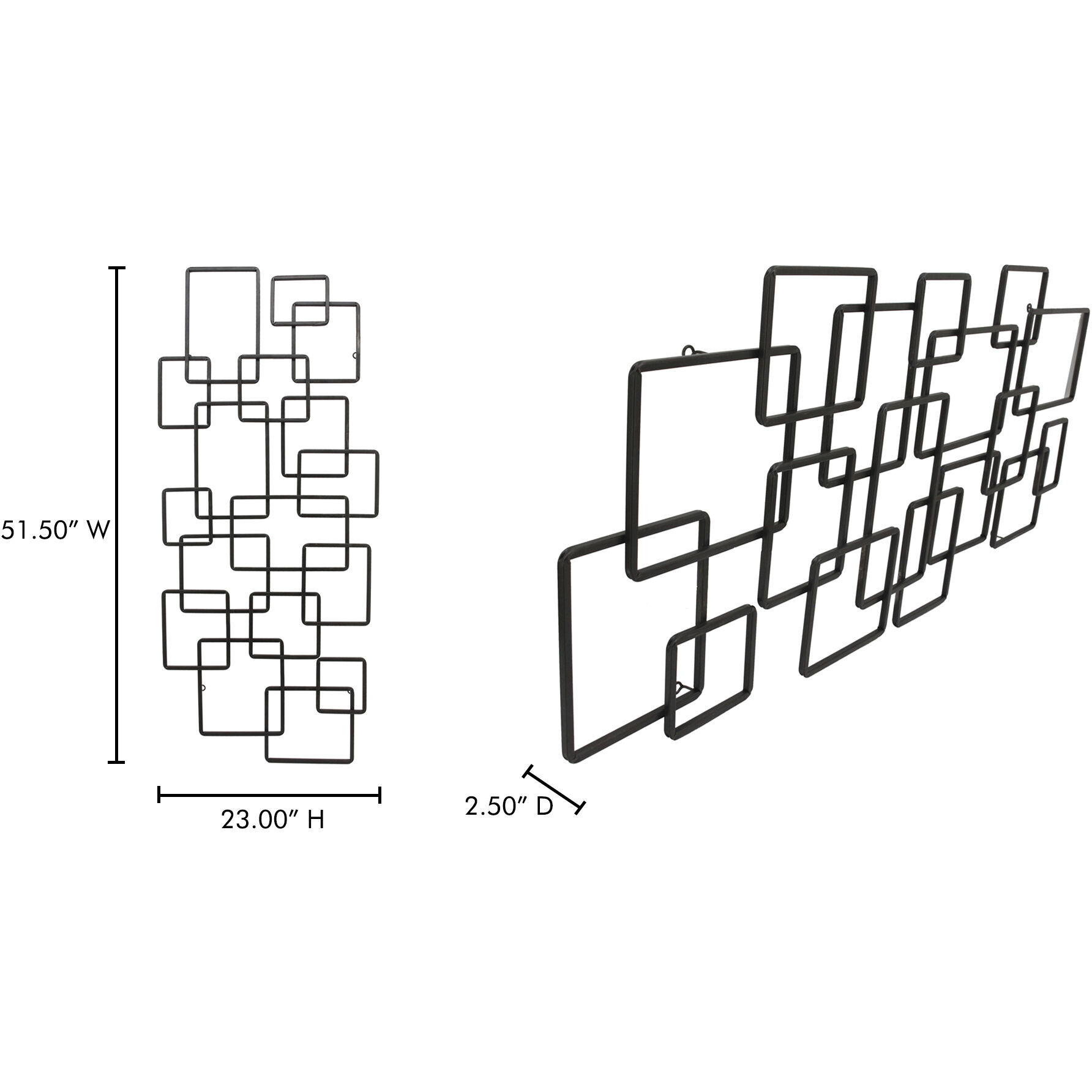 Squares Black Wall Décor