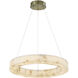 Alabaster Rocks Collection - Medley Family LED 24 inch Brushed Brass and Alabaster Rocks Pendant Ceiling Light in 24" D x 24" W x 3" H, EVOLV