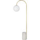 Merlot 62 inch 60 watt Satin Brass and Honed White Floor Lamp Portable Light