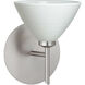 Besa Lighting Domi LED 5 inch Satin Nickel Mini Sconce Wall Light in Chalk Glass 1SW-1743KR-LED-SN - Open Box