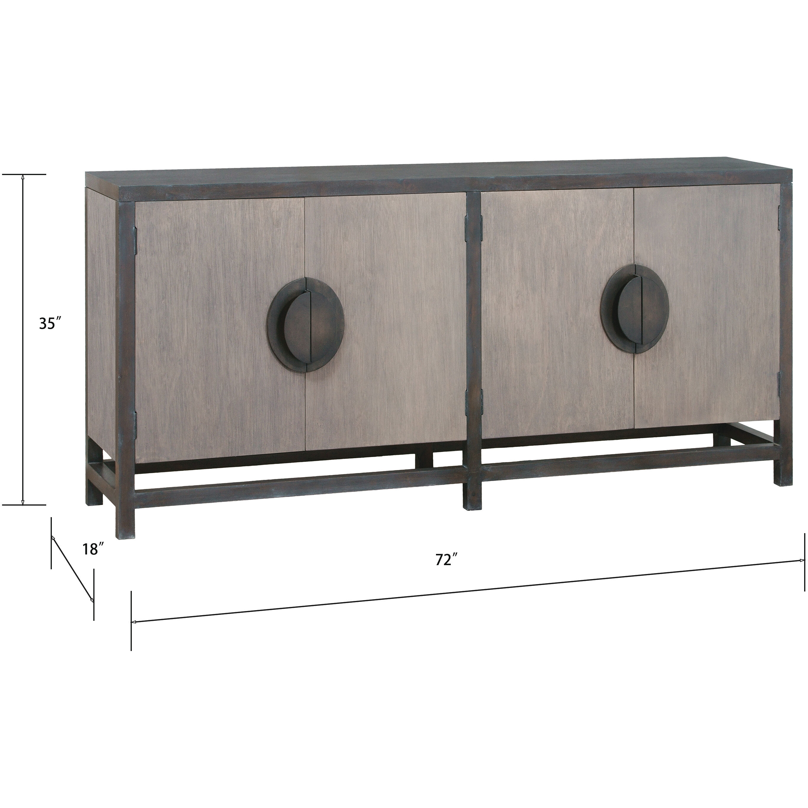 Mula Graywash with Black Credenza