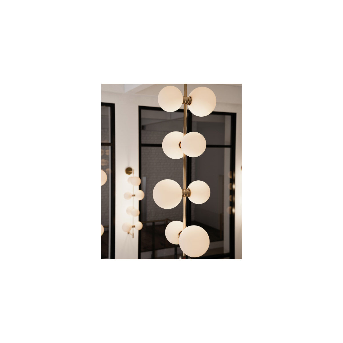 Sean Lavin ModernRail LED 12.8 inch Aged Brass Wall Light in 24V Remote Canopy, Glass Orbs, Integrated LED