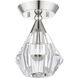 Brussels 1 Light 7 inch Polished Nickel Crystal Semi-Flush Ceiling Light