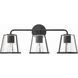 Fulton Bath Vanity Light Wall Light in Antique White, Clear