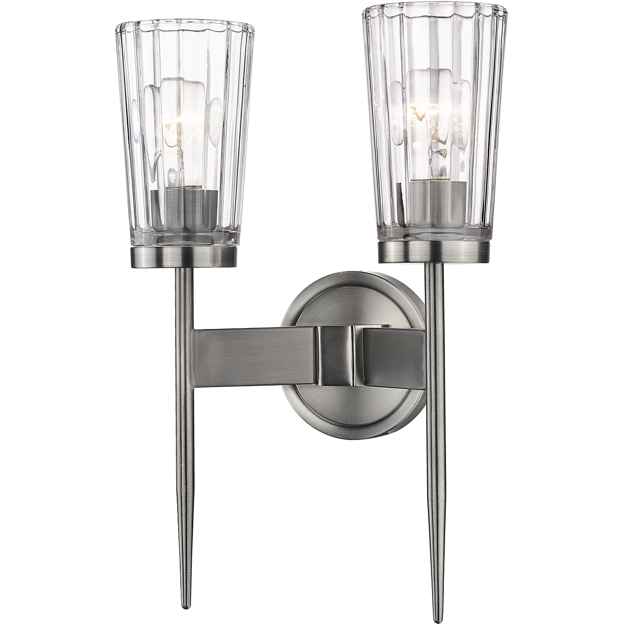 Flair 2 Light 11 inch Antique Nickel Wall Sconce Wall Light