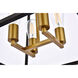 Declan 4 Light 16 inch Black and Brass Pendant Ceiling Light