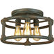Wymer 3 Light 15 inch Zinc Semi Flush Mount Ceiling Light