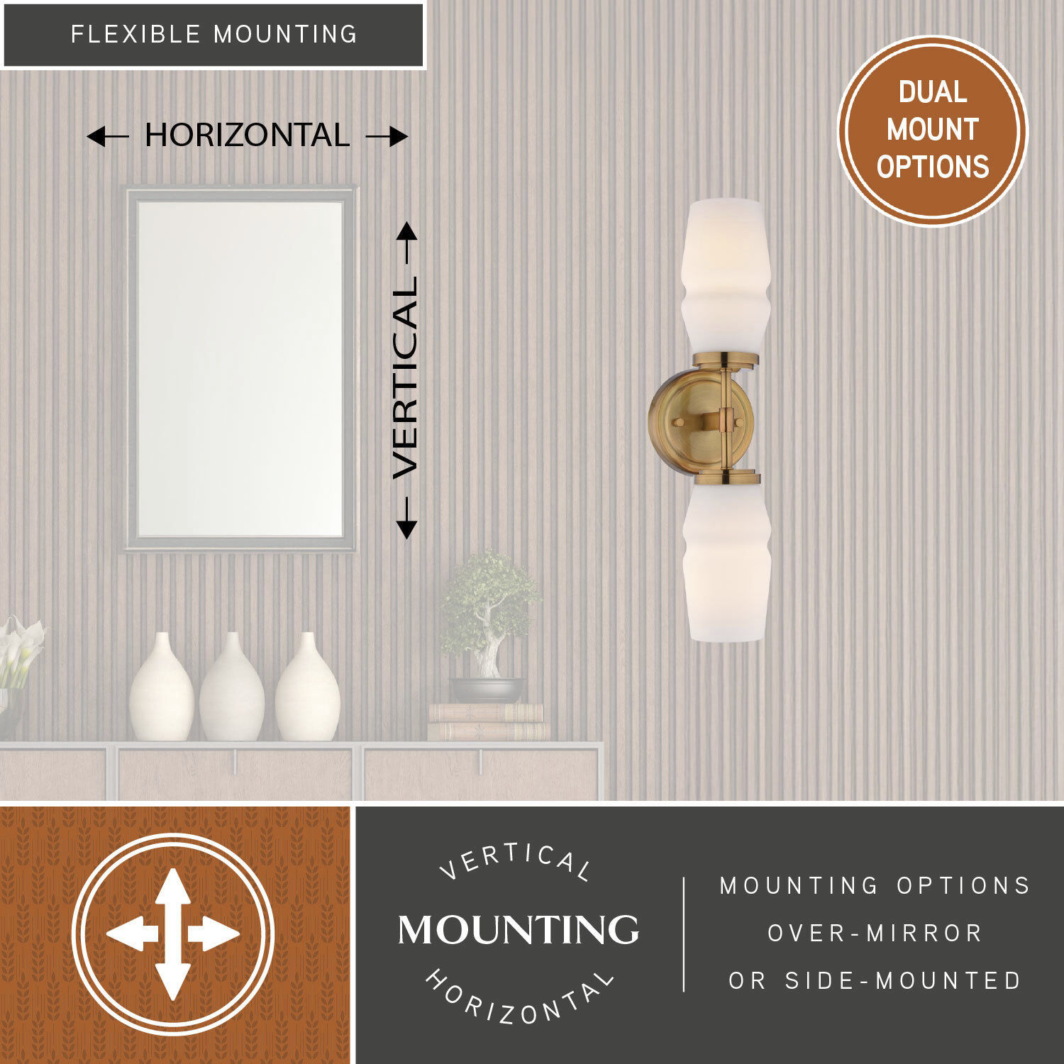 Warren 2 Light 4.75 inch Brushed Brass Wall Light