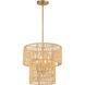 Bungalow Heaven 4 Light 16 inch Soft Brass Pendant Ceiling Light