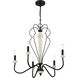 Anna 5 Light 25.5 inch Cottage White/Espresso Chandelier Ceiling Light