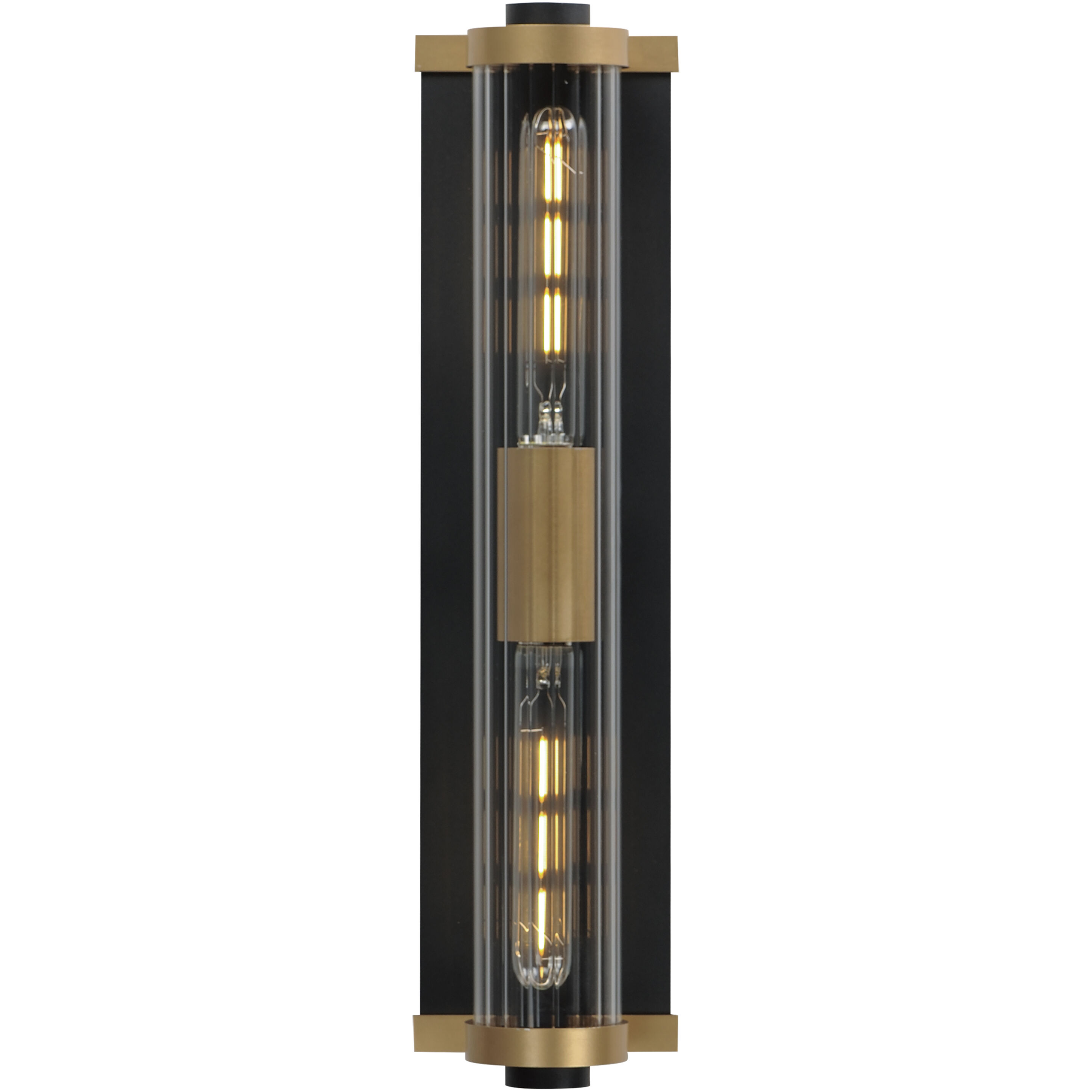 Opulent 2 Light 20 inch Black / Antique Brass Outdoor Wall Mount