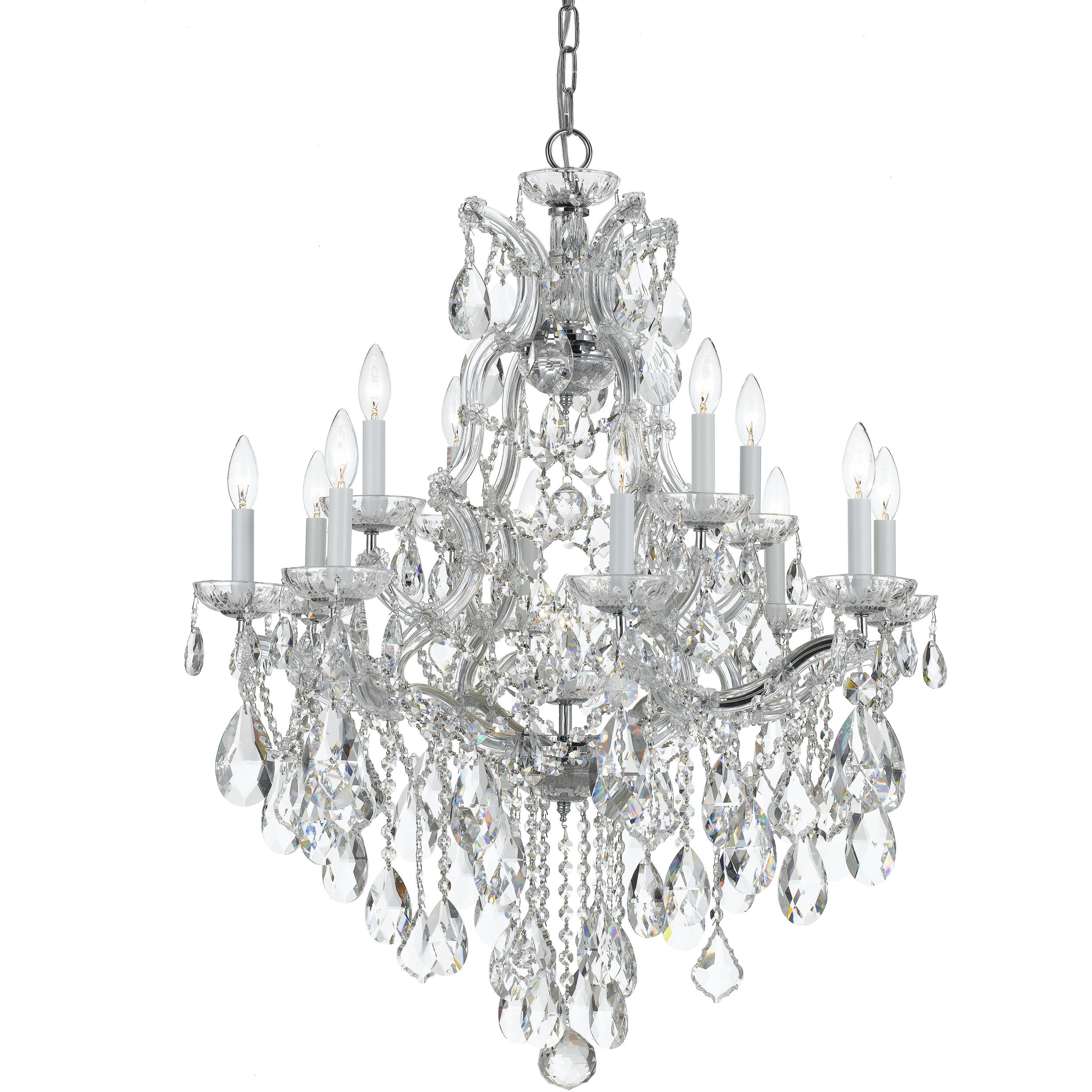 Maria Theresa 13 Light 28 inch Polished Chrome Chandelier Ceiling Light in Clear Hand Cut