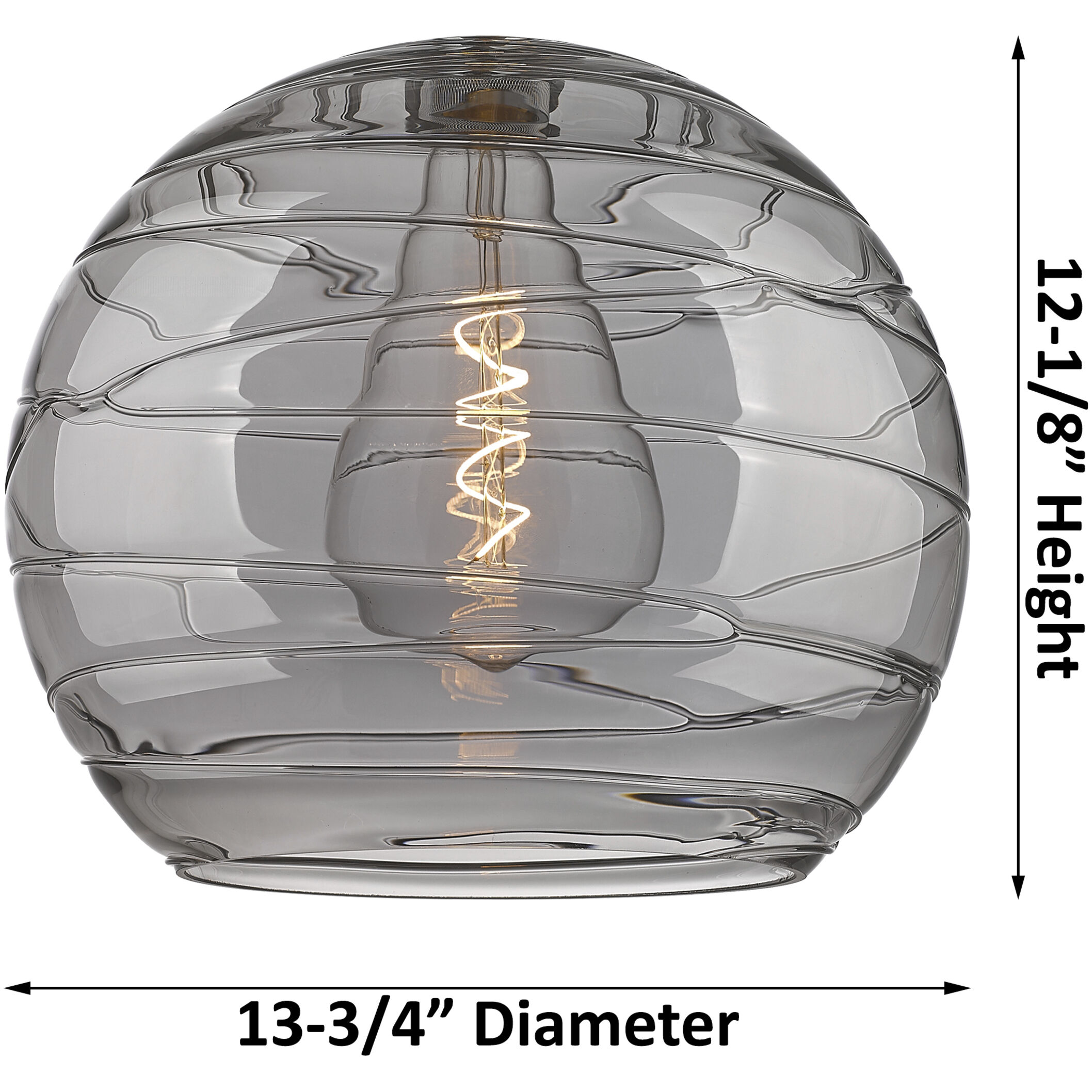 Ballston Deco Swirl 1 Light 14 inch White and Polished Chrome Semi-Flush Mount Ceiling Light