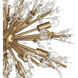 Starburst 15 Light 20 inch Satin Brass Chandelier Ceiling Light