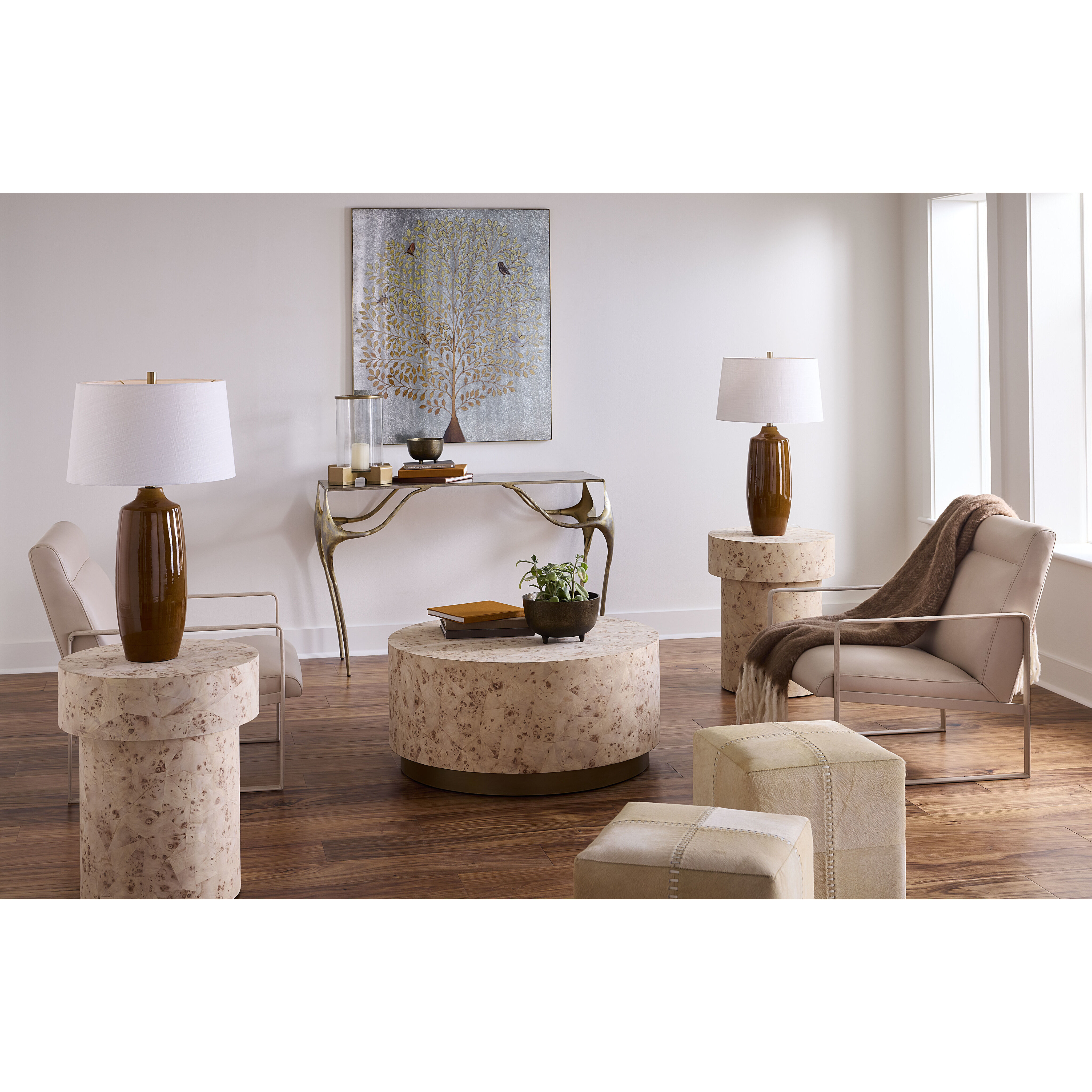 Toffee 29.5 inch 100 watt Brown Reactive Glaze Table Lamp Portable Light, Inline