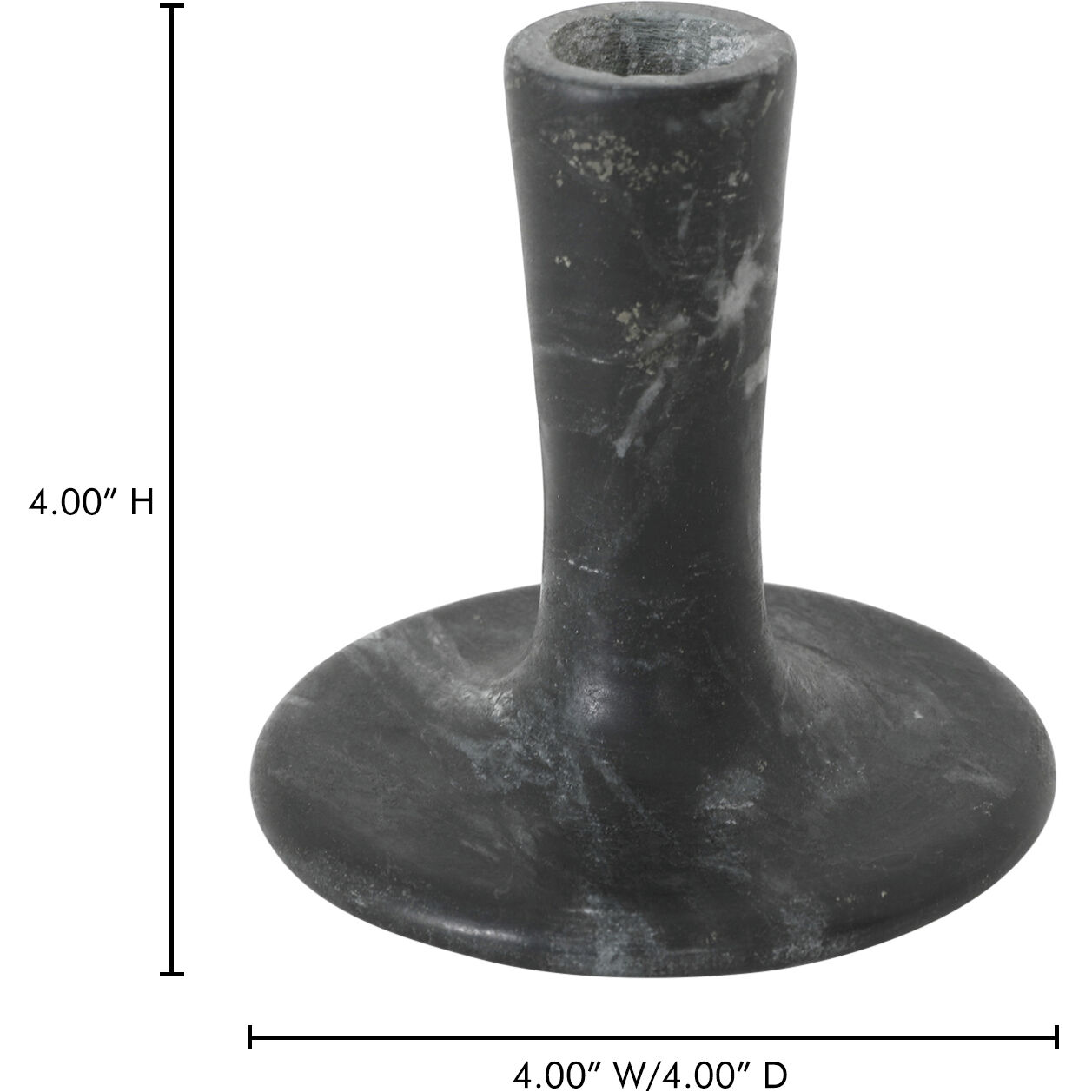 East 4 X 4 inch Candle Holder in Black, Short