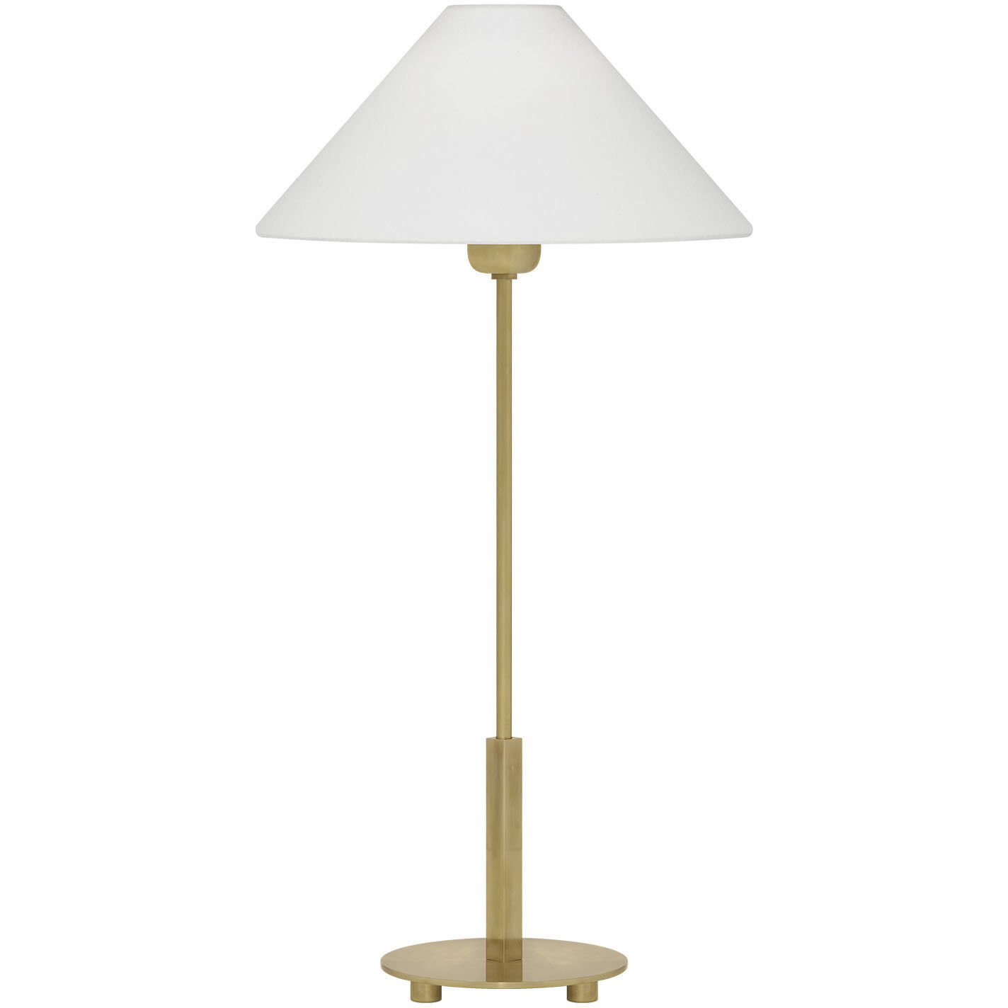 J. Randall Powers Hackney 23 inch 40 watt Hand-Rubbed Antique Brass Table Lamp Portable Light in Linen