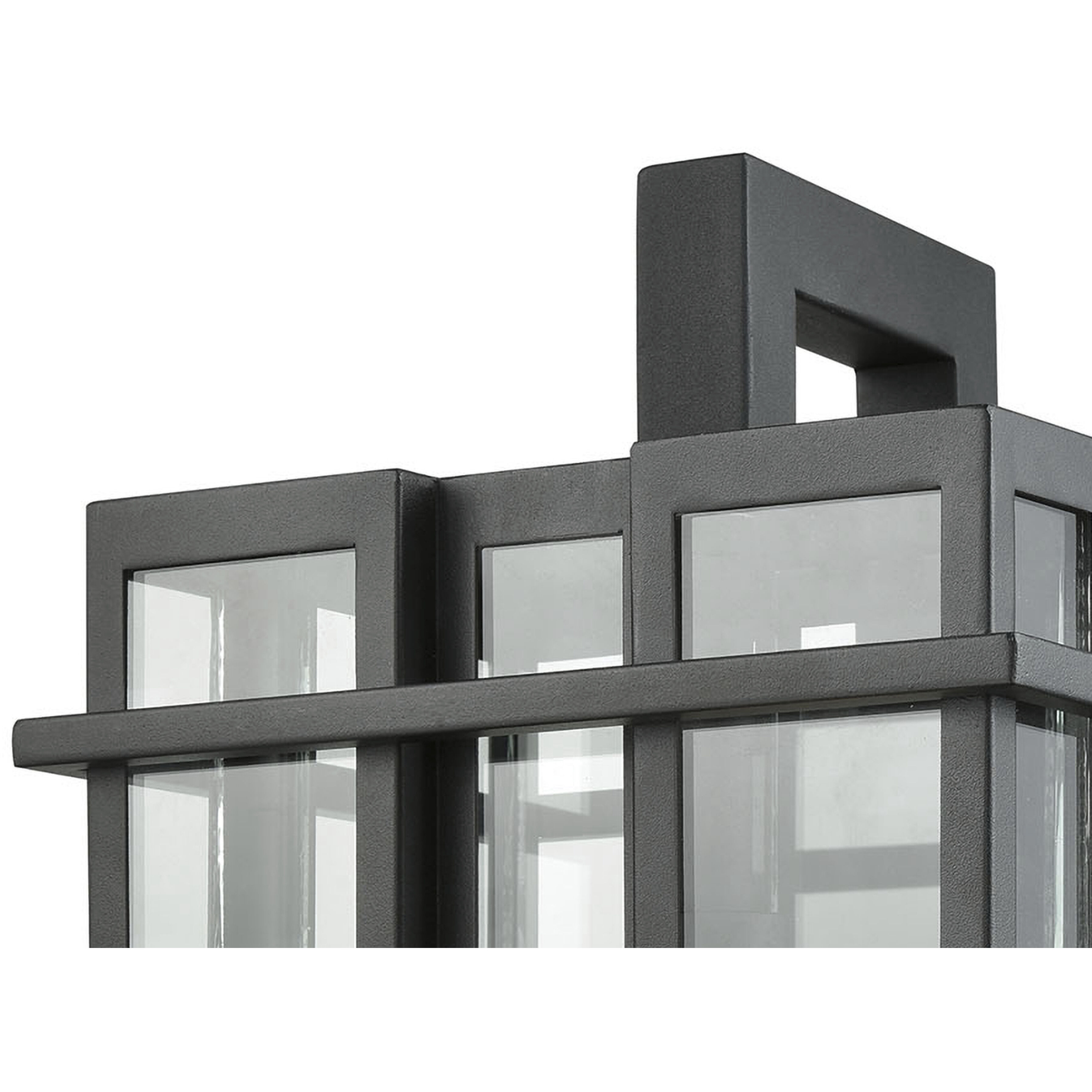 Glass Tower 1 Light 18 inch Matte Black Outdoor Wall Sconce