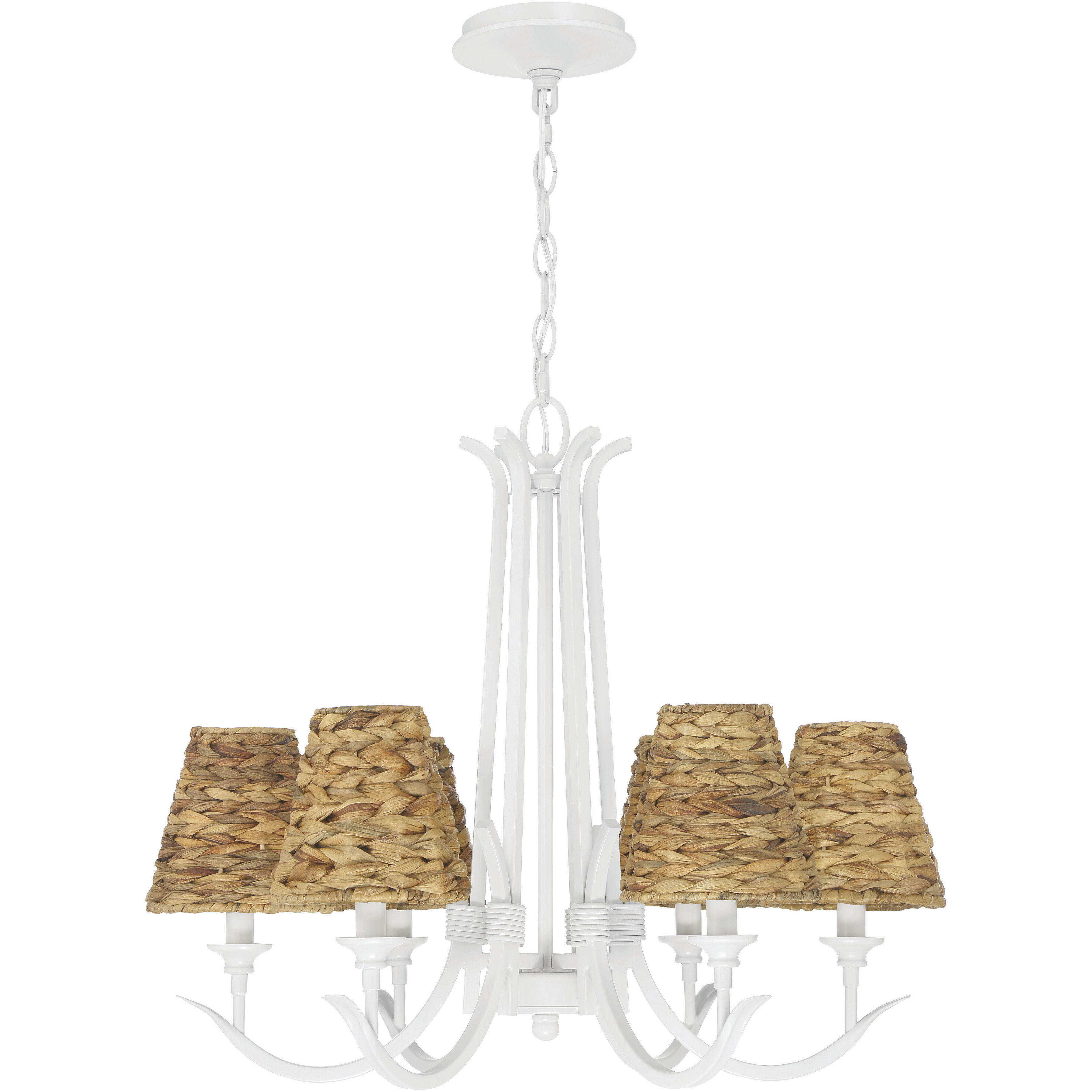 Kokomo 6 Light 24 inch Matte White Chandelier Ceiling Light