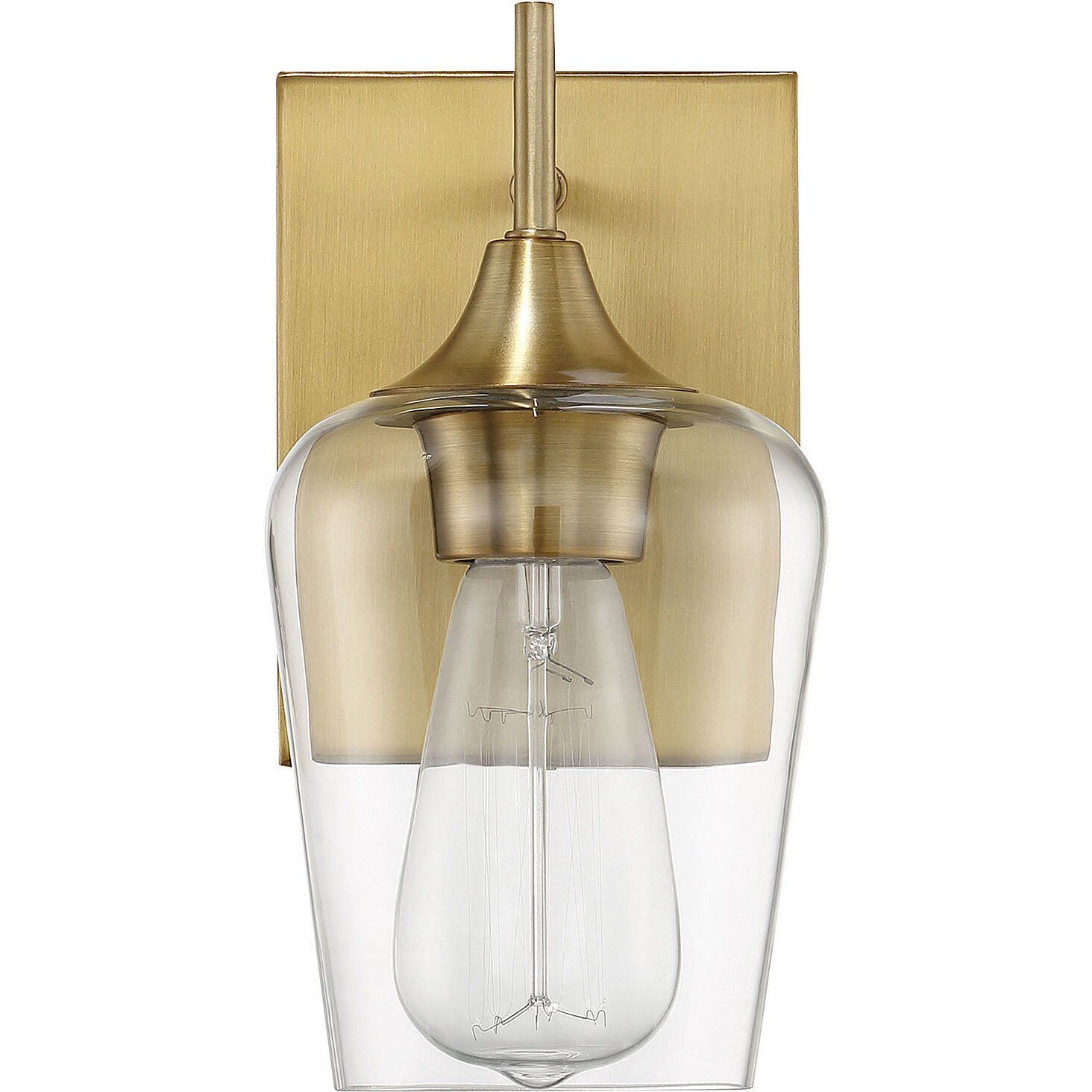 Octave 1 Light 5 inch Warm Brass Wall Sconce Wall Light, Essentials
