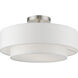 Meridian 2 Light 15 inch Brushed Nickel Semi-Flush Ceiling Light