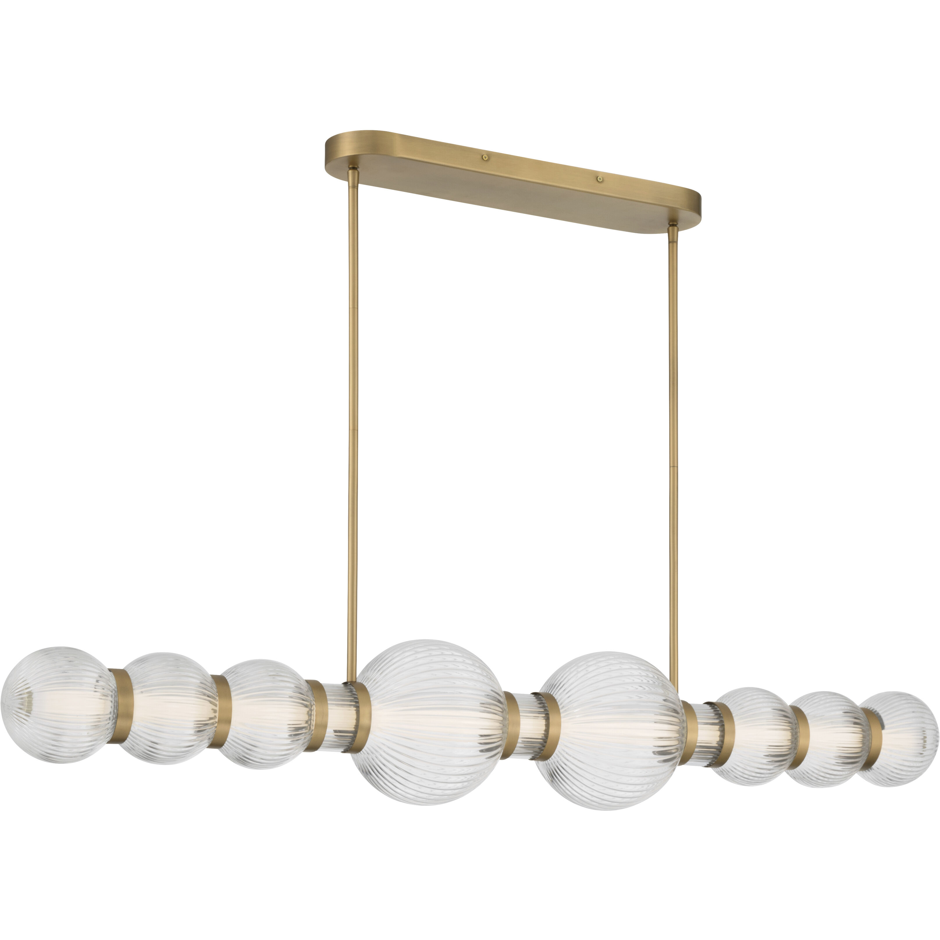 Cordel LED 50.25 inch Legacy Brass Linear Chandelier Ceiling Light