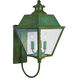 Inverness 3 Light 23 inch Verdigris Patina Outdoor Wall Mount in Rain Mist