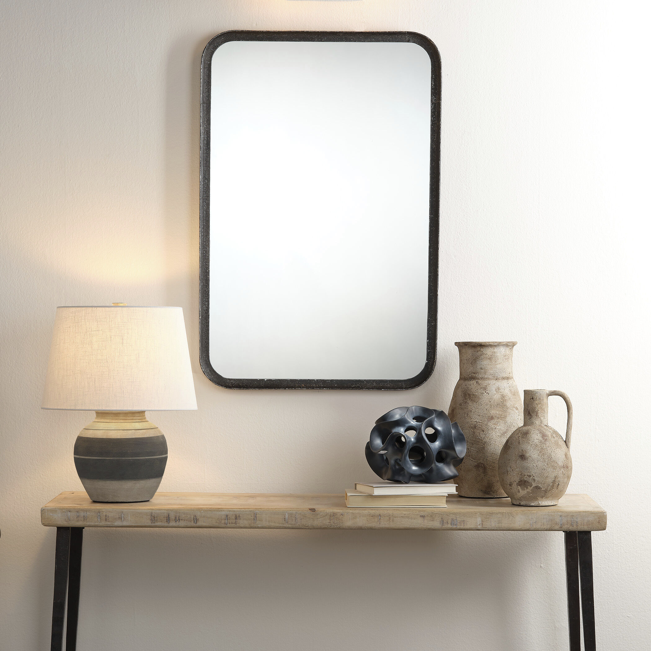 Bernard 20 inch 150 watt Beige and Dark Grey Table Lamp Portable Light