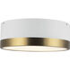 Alora Mood Brisbane 2 Light 12 inch Aged Gold and White Flush Mount Ceiling Light
