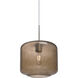 Niles 10 1 Light Satin Nickel Cord Pendant Ceiling Light in Niles Smoke Bubble Glass