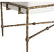 Lambeth Antique Aged Brass / Natural Ivory Hide Bench