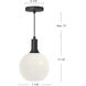Alora Mood Castilla 1 Light 7.88 inch Clear Glass/Matte Black Pendant Ceiling Light