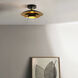 Rancho Mirage 1 Light 12 inch Matte Black and Weathered Brass Flush Mount Ceiling Light