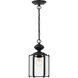 Classico 1 Light 7 inch Black Outdoor Pendant