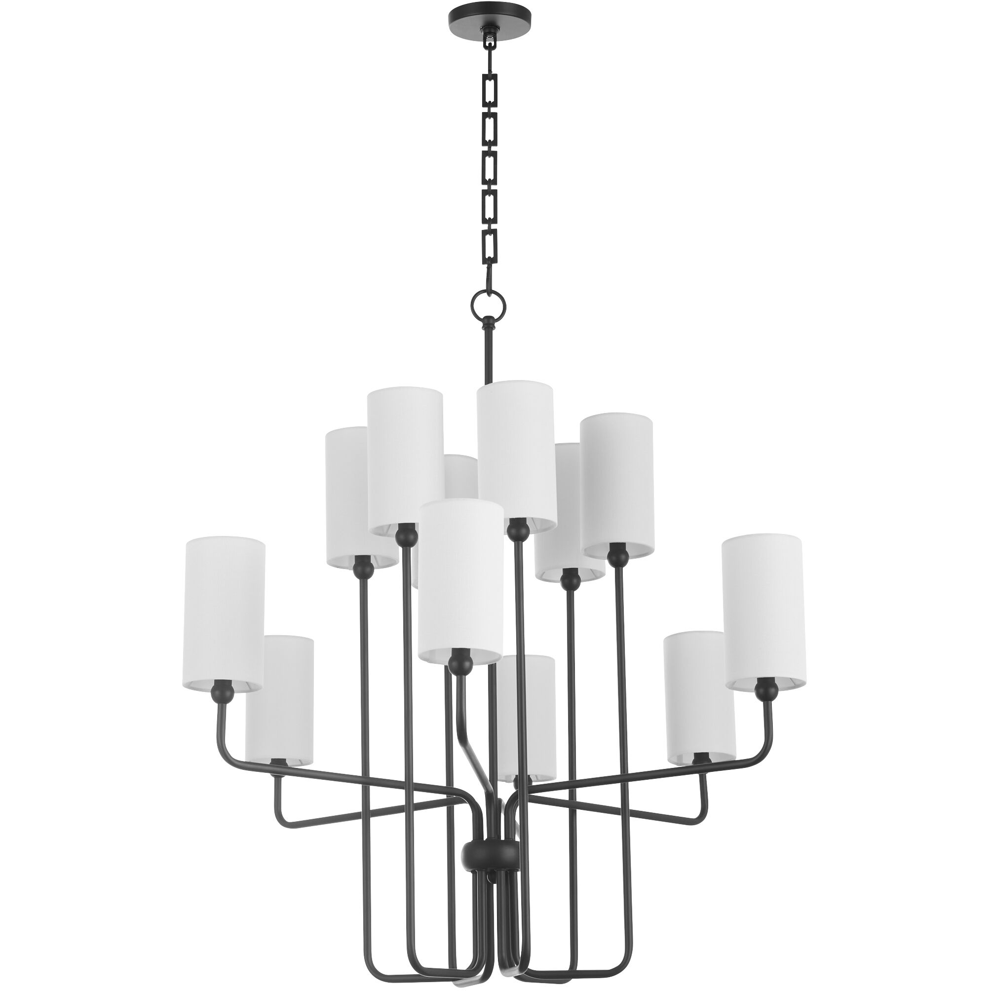 Charlotte 12 Light 37 inch Matte Black Chandelier Ceiling Light