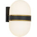 Capsule 2 Light 13.25 inch Matte Black and Textured Gold Outdoor Sconce